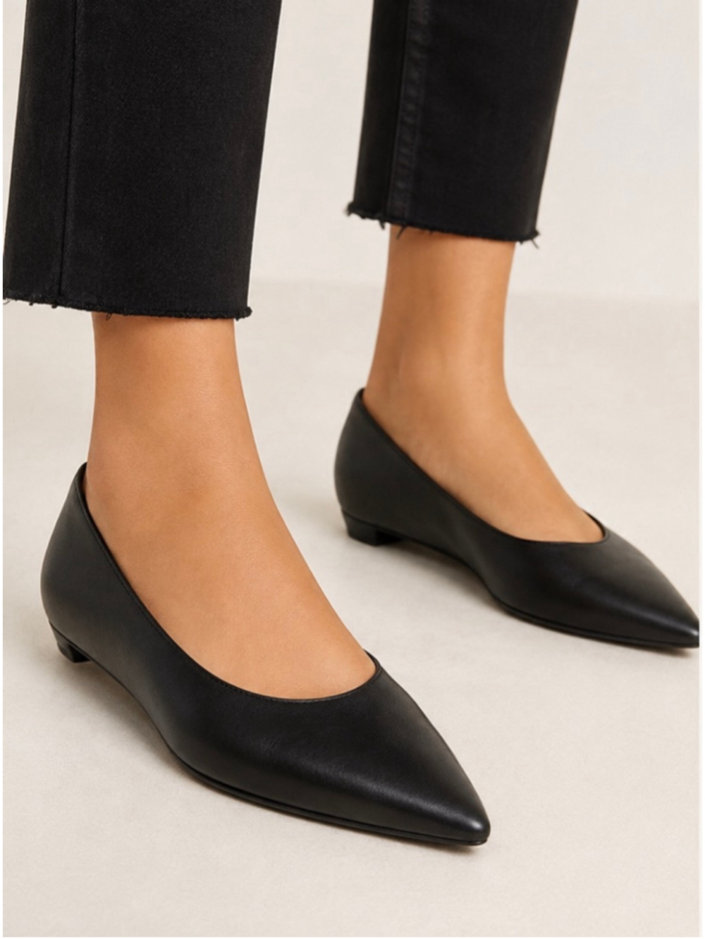The Row Claudette Black Leather Pointed Ballet Flats Size 40 (9-10) New Classic
